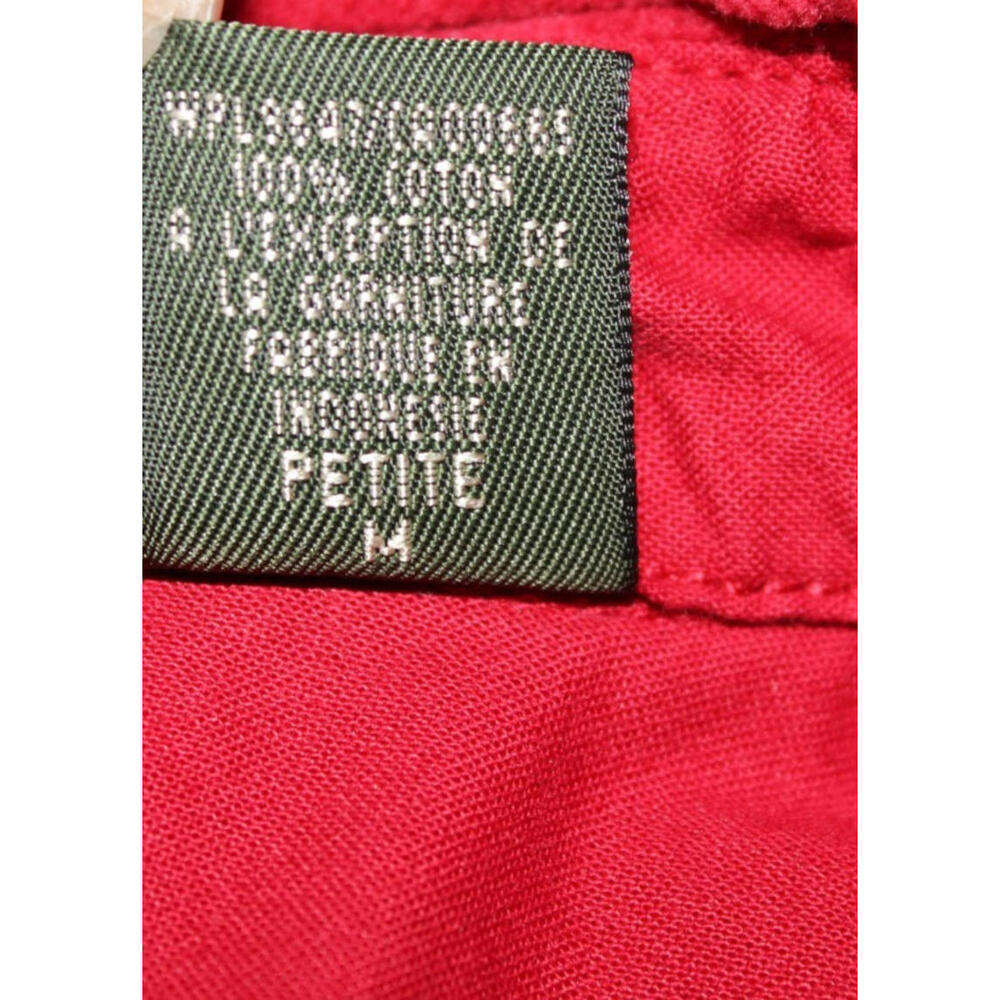 Eddie Bauer Corduroy L/S Button Up Shirt Shacket Womens M Petite Red 100% Cotton - Picture 11 of 12